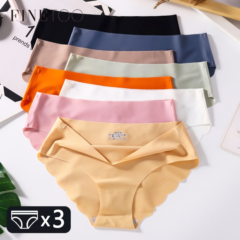 Ảnh Set 3 quần lót FINETOO không lộ đường may lưng thấp vải mềm phong cách quyến rũ cho nữ 1
