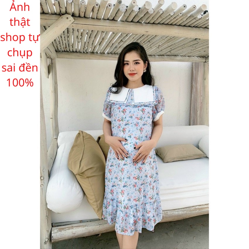 (XẢ LỖ )Váy bầu-đầm bầu hoa nhí Q0004 [ảnh và clip thật]