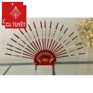 ĐŨA THỜ BỘ 10 ĐÔI PHONG THỦY GỖ HƯƠNG KHẢM HOA VĂN