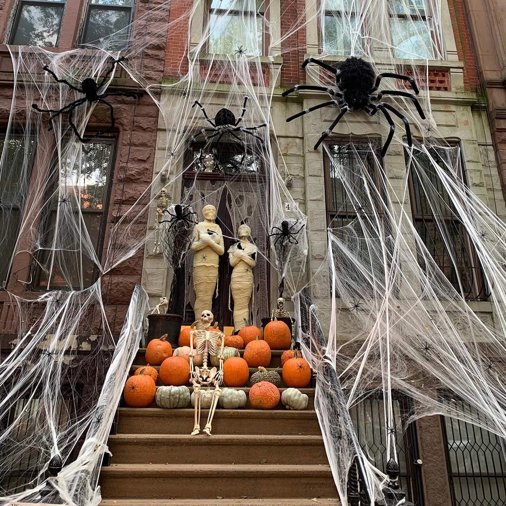 Mạng nhện giả trang trí lễ halloween nhiều màu sắc tùy chọn