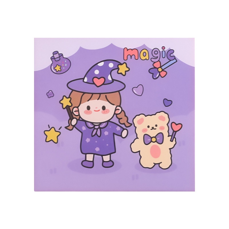 3 Bộ 4 Tờ Sticker Túi Giấy Cô Bé Và Thế Giới