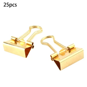 Yoo Đa Năng Vàng Chất Kết Dính Bộ 19 mm Giấy Kim Loại Sổ Tay Thư Mục Giấy Tổ Chức Dành Cho Nữ Sinh Viên 25 Bộ