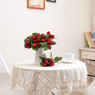 Cành Dâu Tây Giả Thiết Kế Sống Động Xinh Xắn