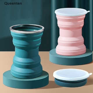 Queenten Folding Water Bottle Cup 320ml Foldable Silicone Coffee Drinking Cups Mugs QT