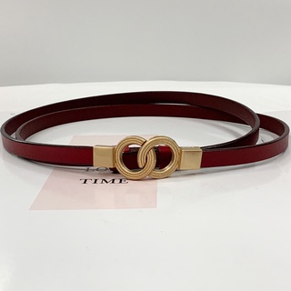 Thắt lưng thời trang nữ, da thật bản nhỏ, khóa móc, điều chỉnh được độ dài W22