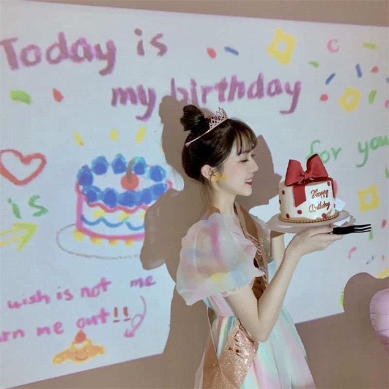 Máy Chiếu Sinh Nhật Mini Phông Nền Họa Tiết Happy Birthday Trang Trí Sinh Nhật - Kemshop K41