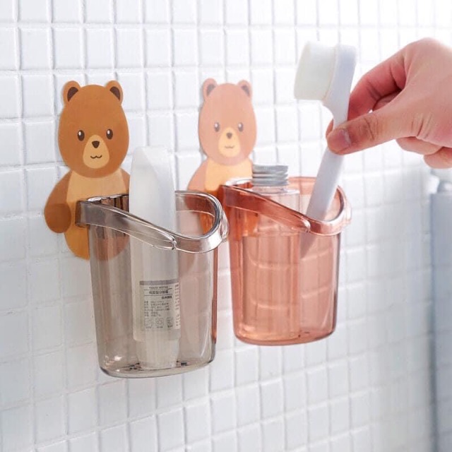 Ống cắm bàn chải hình gấu dễ thương