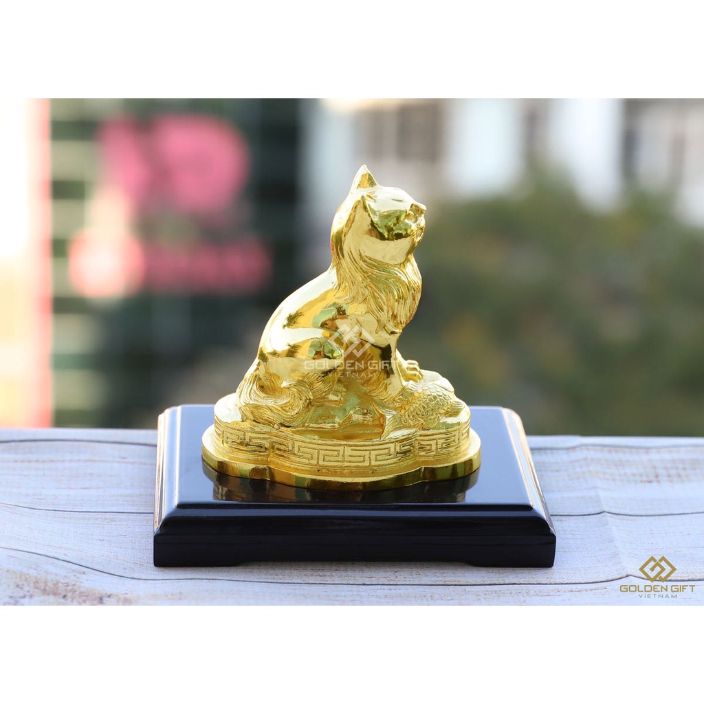 Tượng mèo phong thủy mạ vàng, linh vật cho người hợp tuổi Mão - Golden ...