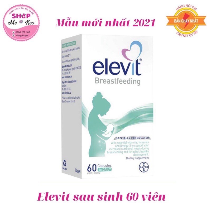 {Tem Chemist+Date mới} Elevit Sau Sinh🚛Freeship🚛Elevit Bú BREASTFEEDING 60 viên của Úc