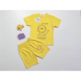 Bộ bé trai bộ bé gái gấu POOH Bộ bé trai in sư tử hoạt hình Minky Mom MK06