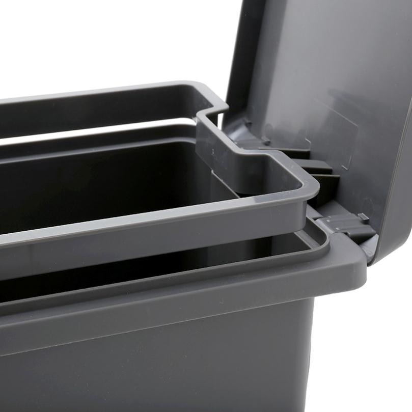 THÙNG RÁC NHỰA ĐẠP FITIS DÒNG COMPACT - 10L (ĐEN XÁM)