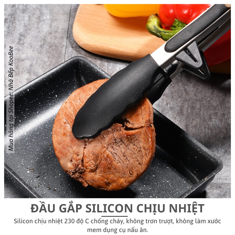 Kẹp Gắp Thức Ăn Silicon Chịu Nhiệt KooBee – An Toàn, Tiện Dụng, Không Trầy Nồi Chảo – NB64
