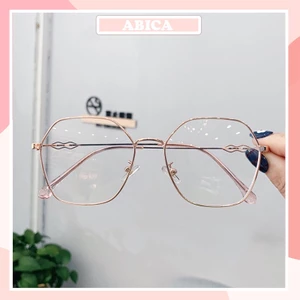 Mắt kính giả cận nữ không độ phong cách Hàn Quốc chống ánh sáng xanh gọng đa giác cao cấp 023