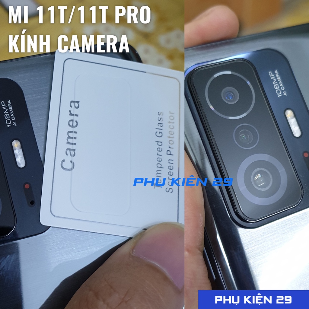 Vitre Lentille Caméra Arrière + Cadre Pour Xiaomi Mi 11T / 11T Pro - Noir