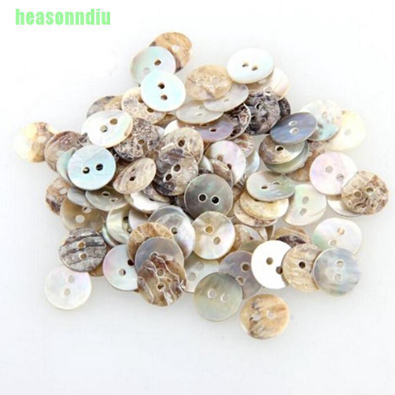 HO 100 Cái / lốc Nút May Tròn Mẹ Ngọc Trai Tự Nhiên 10mm