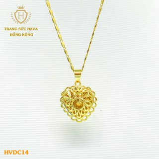 Dây Chuyền, Vòng Cổ Nữ Mặt Trái Tim Tình Yêu Xi Mạ Vàng Non Cao Cấp - Trang Sức Hava Hong Kong