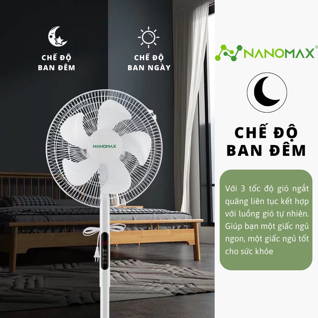 Mô tả Quạt Cây Đứng Cảm Ứng Thông Minh Nanomax QN-01, Công Suất 45W Tặng Kèm Điều Khiển Từ Xa - 6