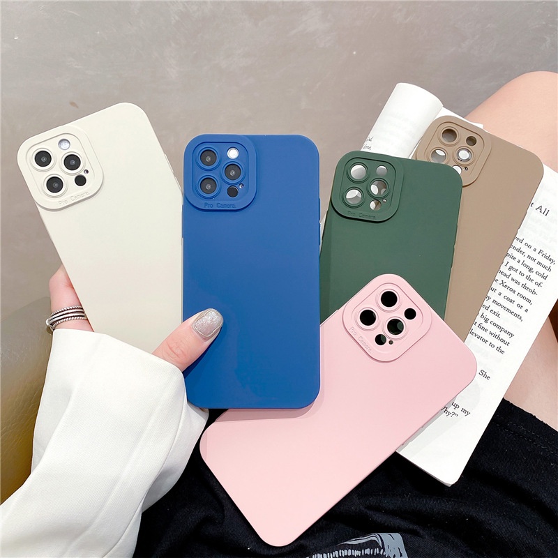 Ốp điện thoại viền vuông màu trơn chống sốc cho VIVO Y02 Y02A Y02t Y02s Y15s Y15a V21 V20 Pro V21E Y21 Y21s Y33s Y21t Y20 Y20s Y12s Y12a Y20a Y72 Y17 Y15 Y12 Y11 4G 5G 2023