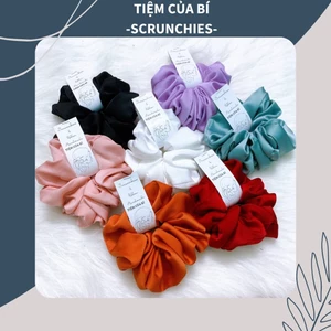 Scrunchies dây cột tóc handmade size to siêu phồng vải lụa cao cấp hot trend dành cho bạn gái