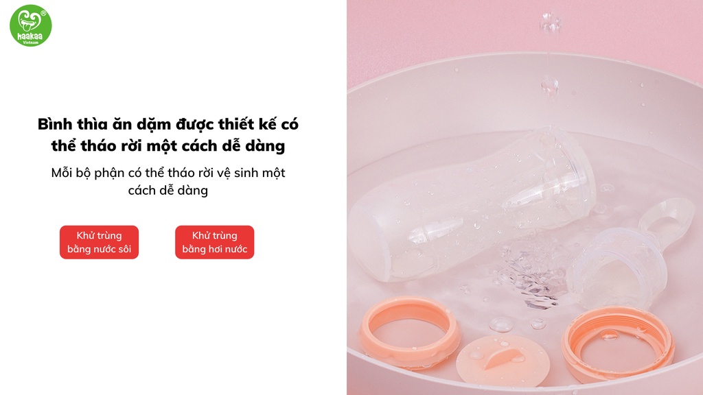 Mô tả Bình Thìa Ăn Dặm Bón Sữa Cao Cấp 2 in 1 Cho Bé 120ml Haakaa, New Zealand - 5