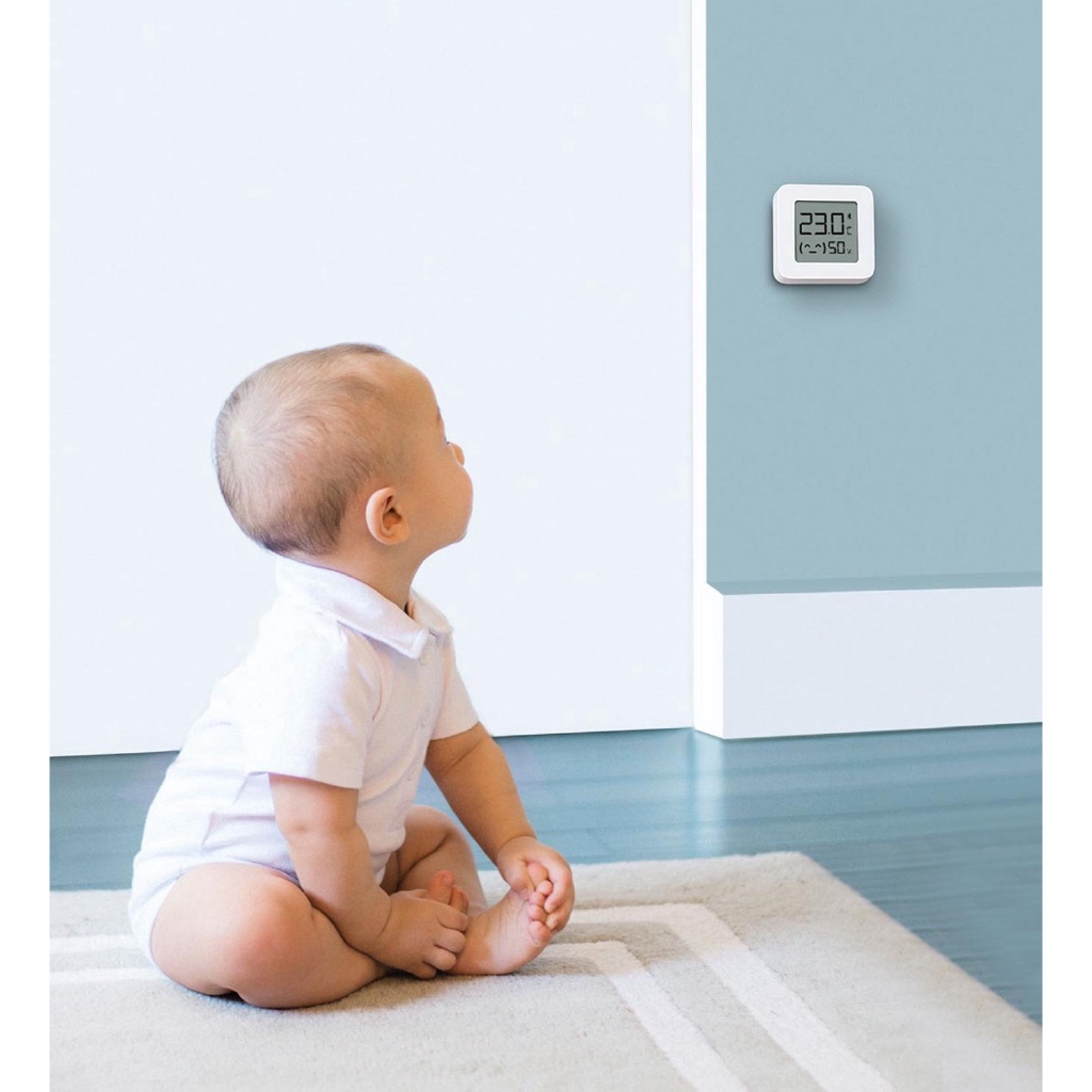 Nhiệt kế Bluetooth thông minh Xiaomi 2 Nhiệt kế kỹ thuật số điện thông minh không dây Máy đo độ ẩm & độ ẩm Máy đo độ ẩm hoạt động với ứng dụng