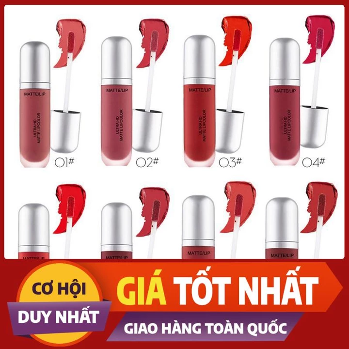 Son kem lì dưỡng ẩm kháng nước nhãn hiệu NOVO Son kem lì Novo Big Ultra HD Matte Lip bền màu chống trôi 💄