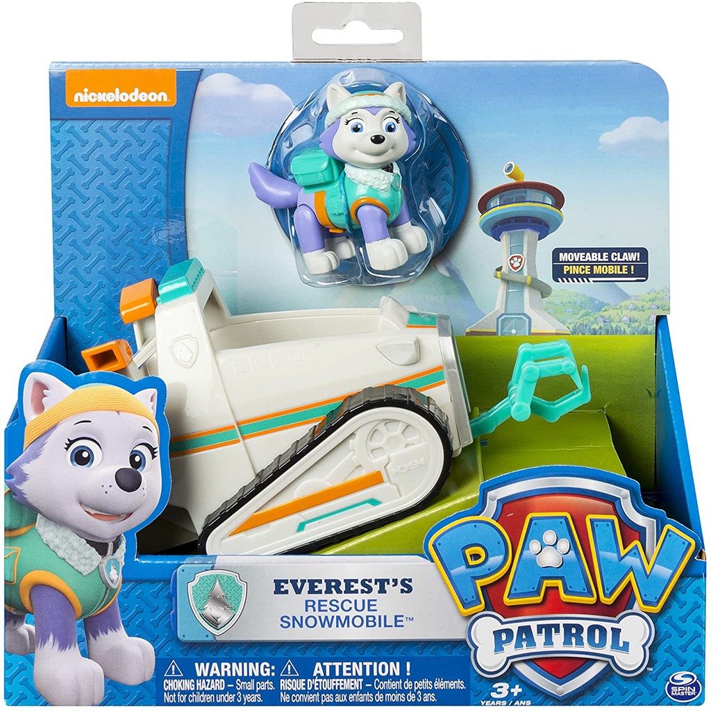 Paw Patrol Everest's Rescue Snowmobile, Vehicle and Figure Mô Hình Xe Tuần Tra Everest Trong Phim Paw Patrol