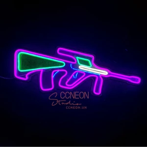 Đèn Trang Trí Led Neon Sign Hình Súng AUG [Kích thước 62x23 cm]