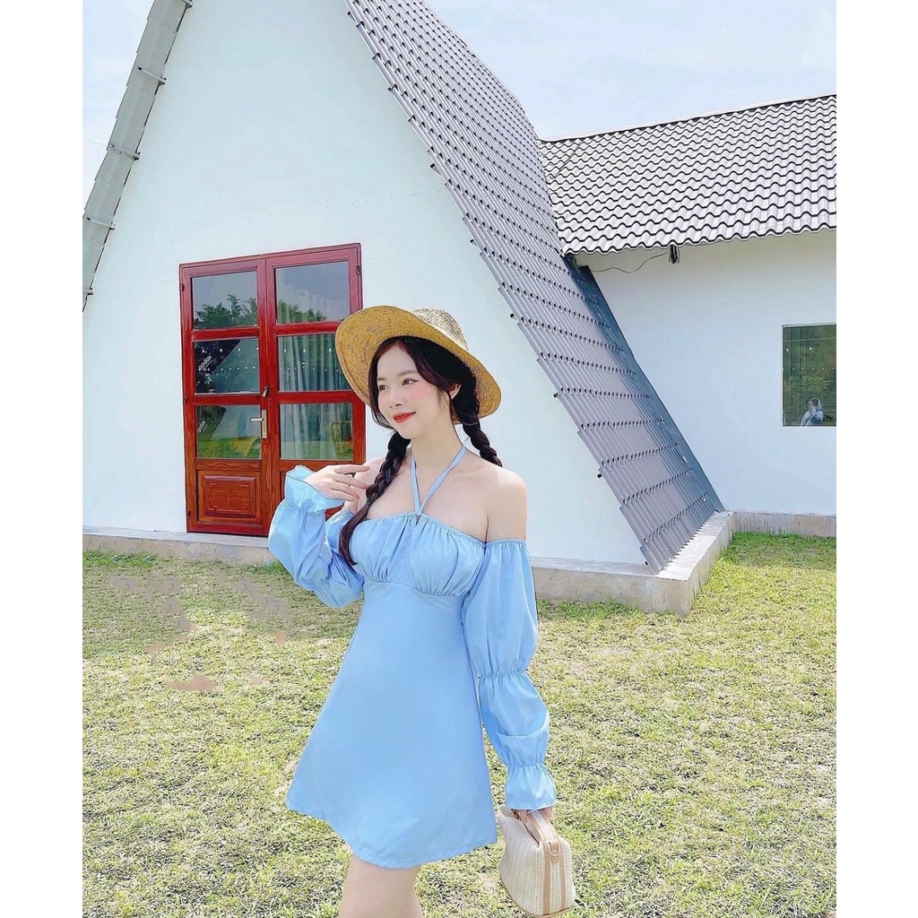ĐẦM XÒE TRỄ VAI CỘT NƠ NGỰC SIÊU XINH - OLI DRESS