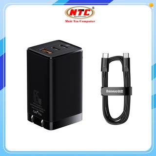 Bộ cốc sạc 3 cổng và cáp TypeC to TypeC Baseus GaN3 Pro 65W hỗ trợ PD3.0/ PPS/ QC4.0/ SCP/ FCP