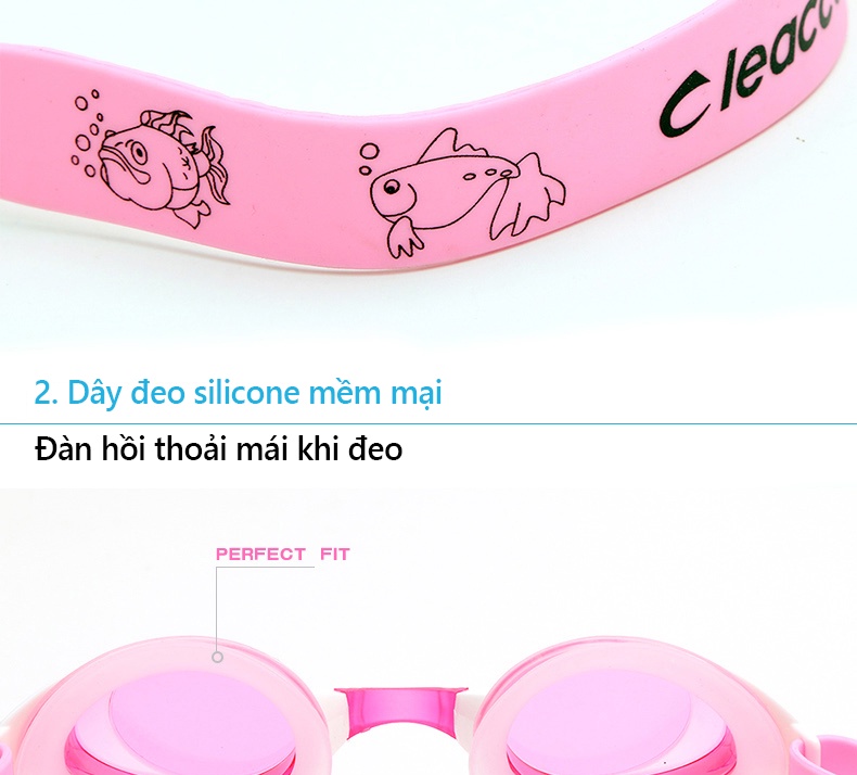 Mô tả Kính Bơi Cho Trẻ Em Chuyên Dụng YESURE CLEACCO cao cấp chống tia UV ,chống sương mờ chất liệu ABS, BORO SPORT - 9