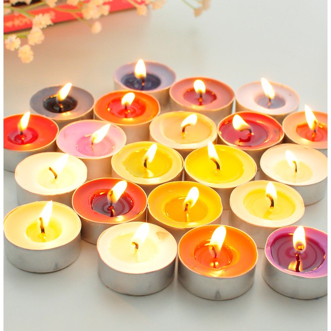 NẾN TRANG TRÍ TIỆC TEALIGHT MÀU 2H KHÔNG MÙI, KHÔNG KHÓI -100V ...