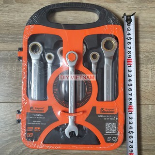 Bộ cờ lê vòng miệng tự động đảo chiều hãng Kapusi K-7732 7 chi tiết