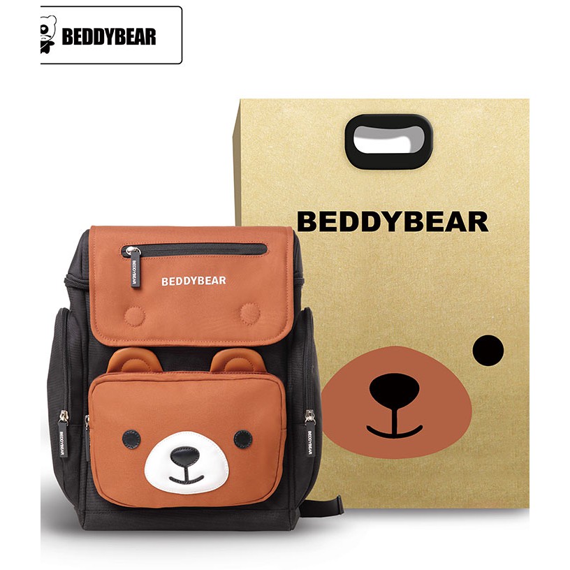 Balo TIỂU HỌC BeddyBear  Beddy bear họa tiết thỏ PIPI Nâu dành cho bé trai gái từ 6 đến 12 tuổi, thiết kế chống gù lưng