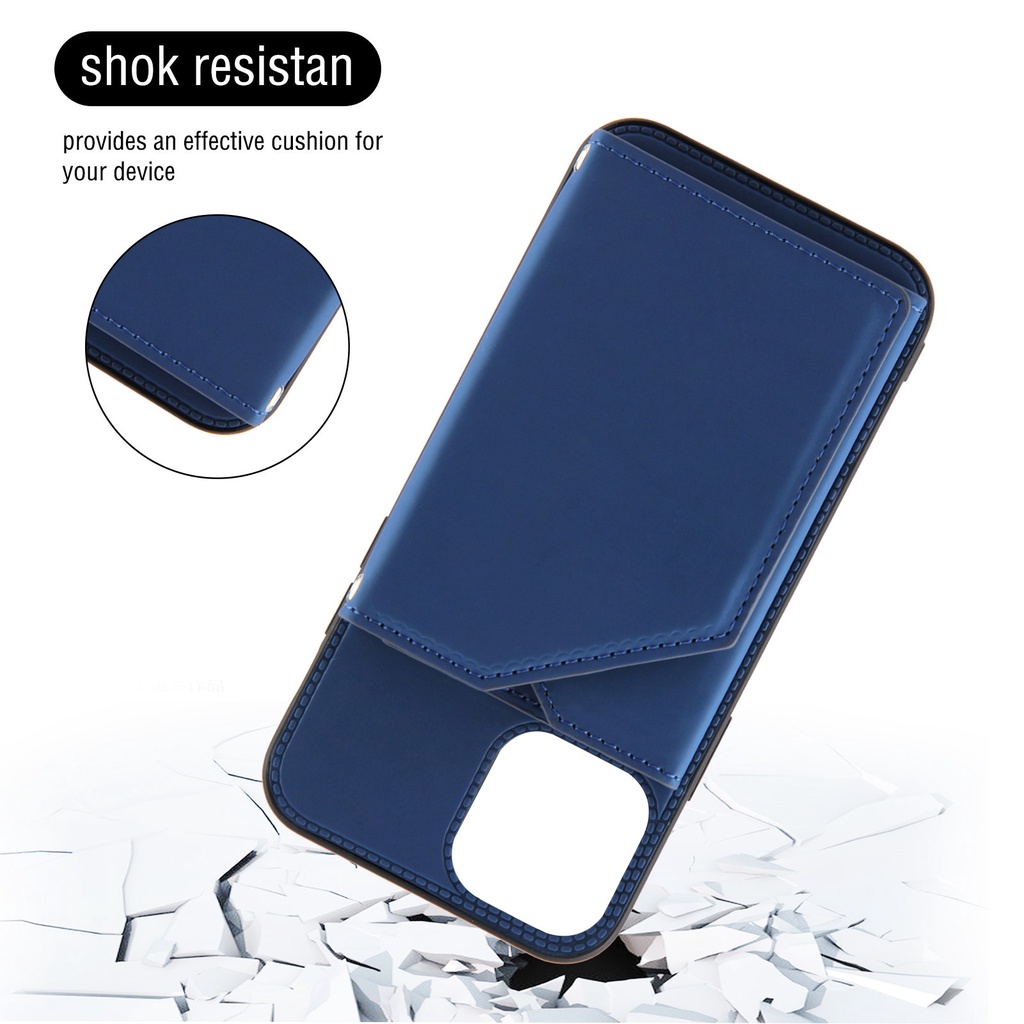 For Ốp điện thoại mặt da mềm màu trơn có ví đựng thẻ thích hợp cho iPhone 13 Pro Max Mini 6.7 6.1 5.4
