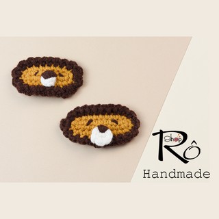 Cài tóc sư tử Lion ngộ nghĩnh cho nữ và bé gái 5.5cm |Kẹp tóc bằng len hình thú |Shop Rô Handmade