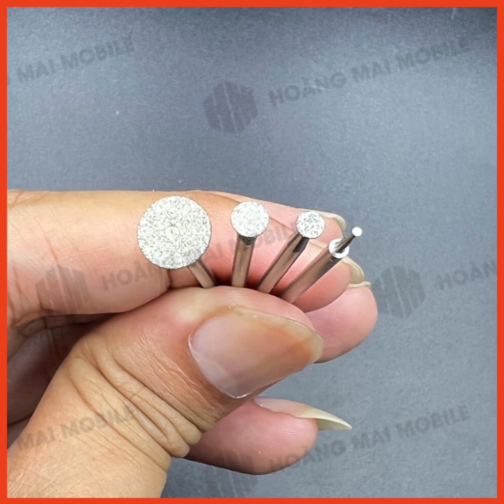 Mũi mài cắt nhỏ IC màn, viền camera, lấy mí, cắt ron sửa điện thoại trục 3.0mm, loại bọc bao bì xanh