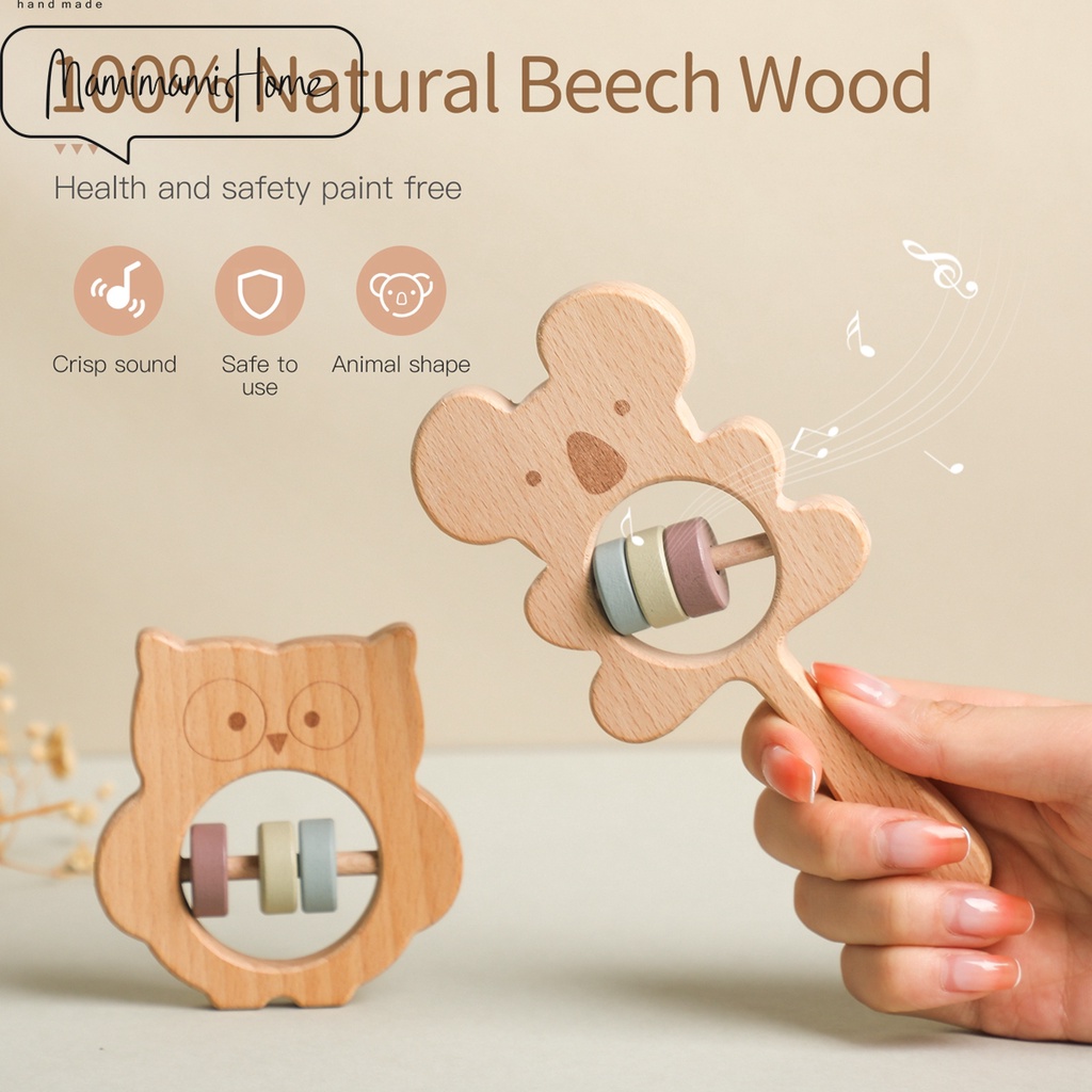 Ảnh Đồ chơi Mamimamihome bằng gỗ lục lạc cho bé mọc răng 1