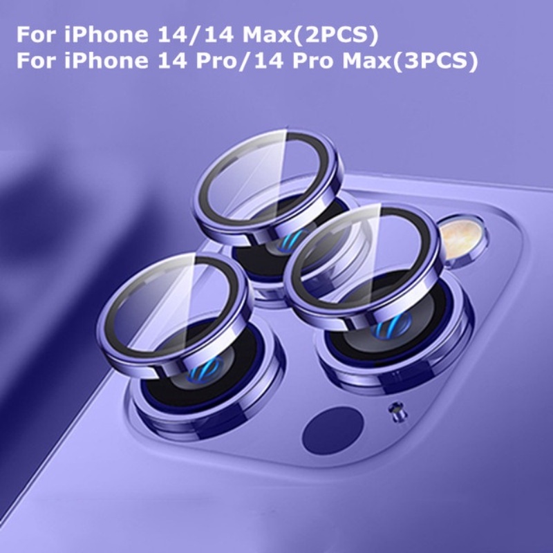 Vòng nhôm kim loại bảo vệ iPhone 17ProMax 16Pro 16Plus 15ProMax 14 Kính cho iPhone14 / 13 / 12 / 11 / Pro / Max / Plus / 12 / 13 / Mini Vòng máy ảnh Kính Phim bảo vệ ống kính điện thoại