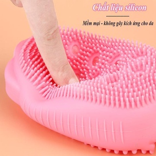 Bông tắm Silicon 2 mặt tạo bọt, tẩy da chết hình chuột cute