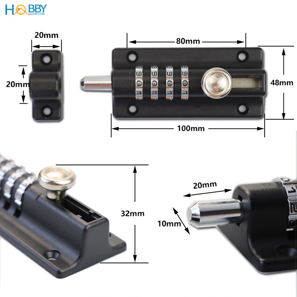 Chốt khóa số cửa ngang dùng mật khẩu tiện dụng Hobby home decor LCK