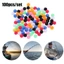 CORALTIDE 100 Chiếc Câu Cá Hạt Chữ Thập Màu Hỗn Hợp Nút Chặn Tròn Ngọc Trai Đôi