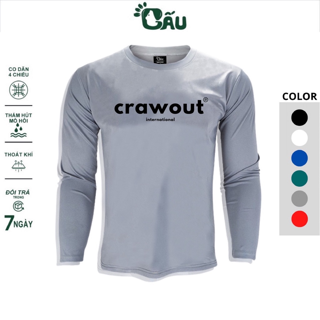 Áo giữ nhiệt thể thao Nam Gấu 194 cao cấp, vải thun poly lạnh co dãn siêu tốt, form ôm slimfit – AGN Crawout
