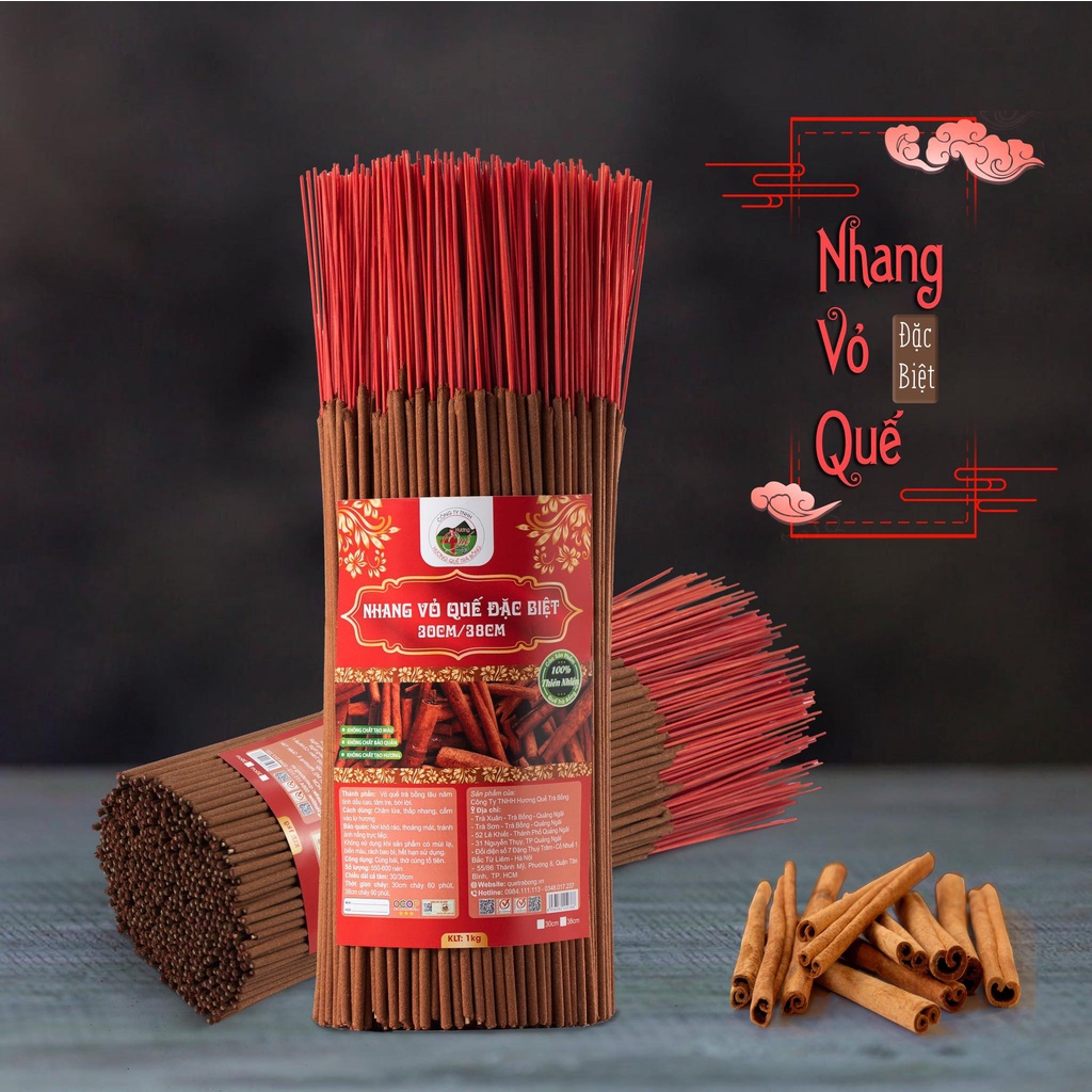 Ảnh Nhang Vỏ Quế Đặc Biệt Size 30/38cm 1Kg - Hương Quế Trà Bồng Quảng Ngãi 3
