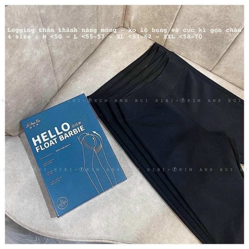 Quần legging trơn cạp cao không túi hello chất cotton