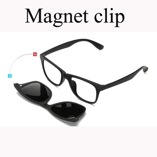 Kính Mát Phân Cực Từ Tính Kẹp Cận Thị Vuông Unisex Kẹp Polaroid Chụp Kẹp Trên Kính Từ Tính