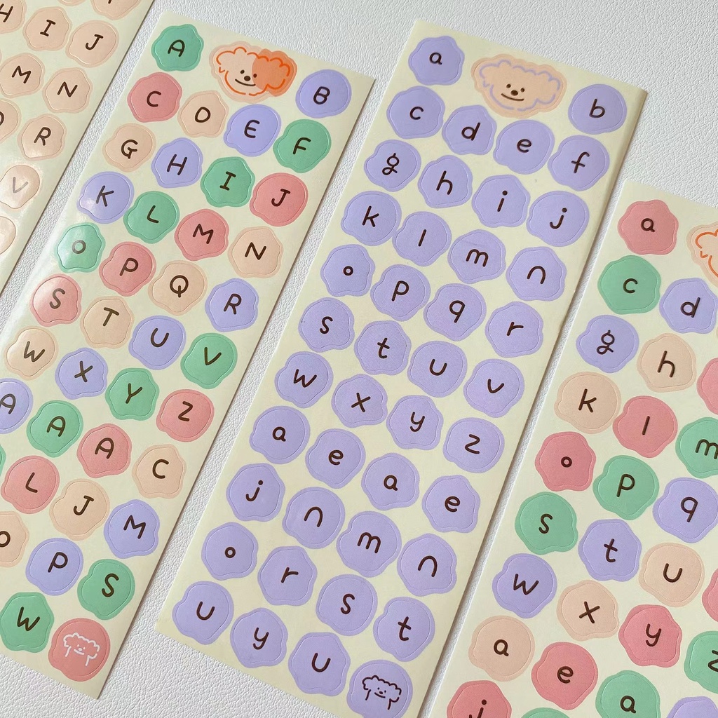 Sticker alphabet bảng chữ cái màu pastel dễ thương trang trí sổ ...