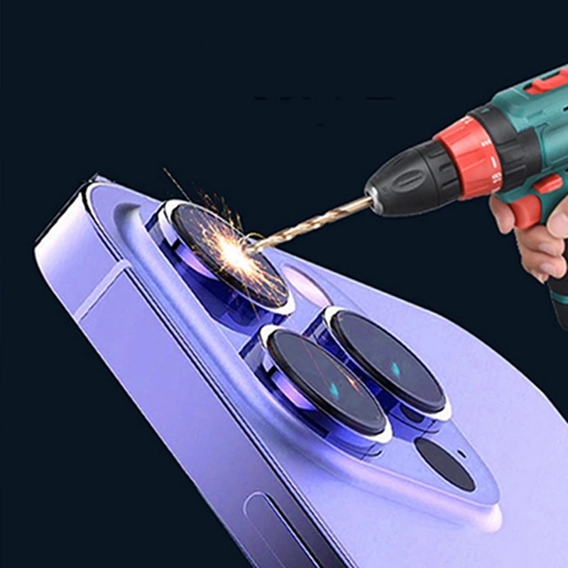 Vòng nhôm kim loại bảo vệ iPhone 17ProMax 16Pro 16Plus 15ProMax 14 Kính cho iPhone14 / 13 / 12 / 11 / Pro / Max / Plus / 12 / 13 / Mini Vòng máy ảnh Kính Phim bảo vệ ống kính điện thoại