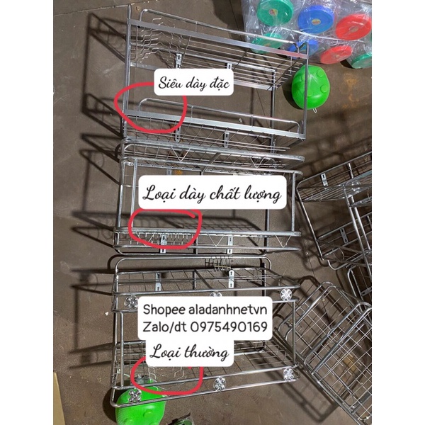 Trạn bát giá úp bát inox 2 tầng 3 tầng treo tường loại dày ống đũa inox dày