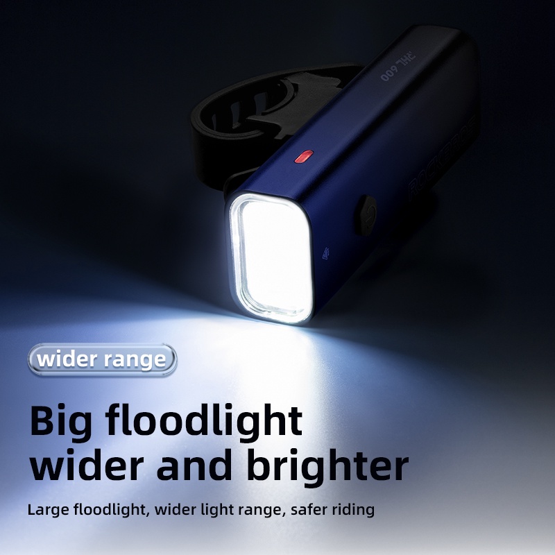 ROCKBROS - Đèn trước chống nước IPX6 với 600 Lumen và điều khiển nhiệt độ thông minh